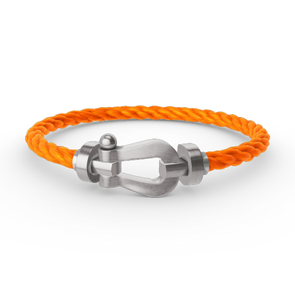 [KELA]FORCE LARGE HORSESHOE BRACELET - WHITE GOLD