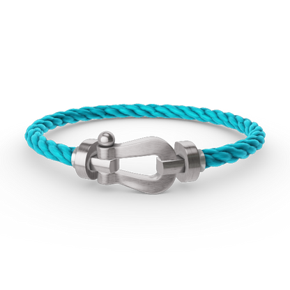 [KELA]FORCE LARGE HORSESHOE BRACELET - WHITE GOLD