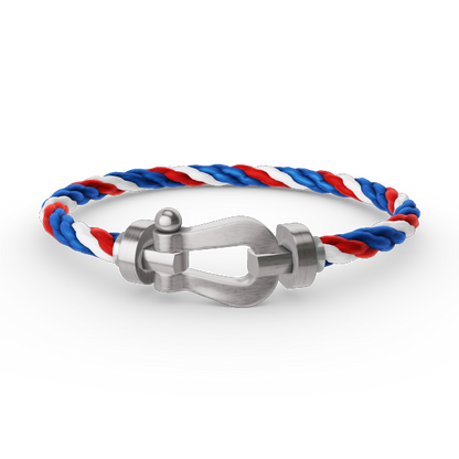 [KELA]FORCE LARGE HORSESHOE BRACELET - WHITE GOLD