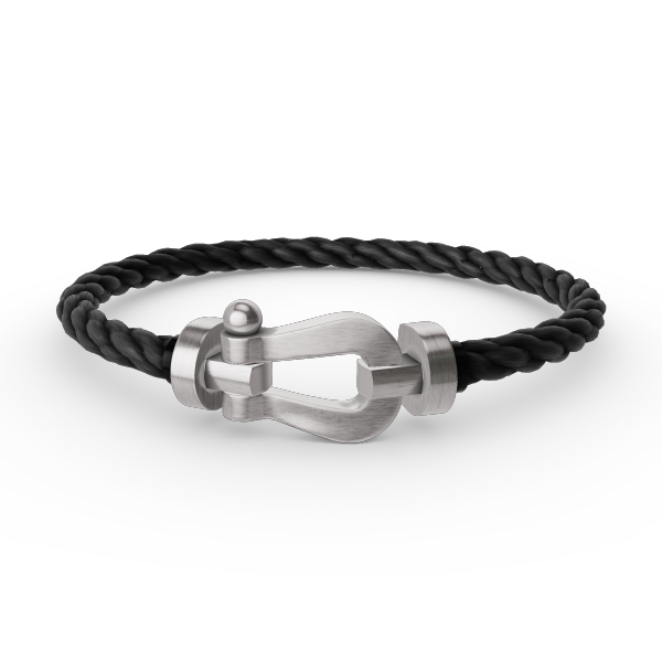 [KELA]FORCE LARGE HORSESHOE BRACELET - WHITE GOLD