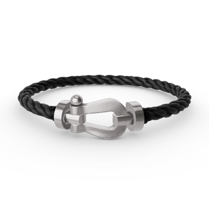 [KELA]FORCE LARGE HORSESHOE BRACELET - WHITE GOLD