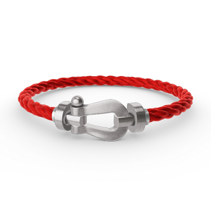 [KELA]FORCE LARGE HORSESHOE BRACELET - WHITE GOLD