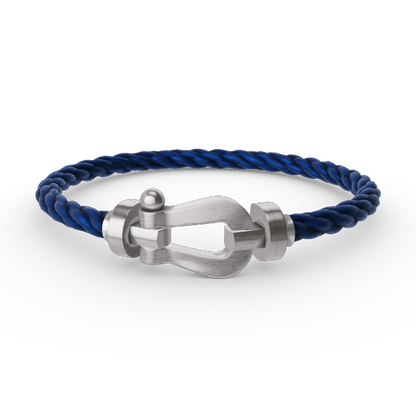 [KELA]FORCE LARGE HORSESHOE BRACELET - WHITE GOLD