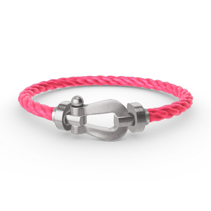 [KELA]FORCE LARGE HORSESHOE BRACELET - WHITE GOLD