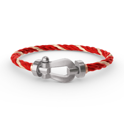 [KELA]FORCE LARGE HORSESHOE BRACELET - WHITE GOLD