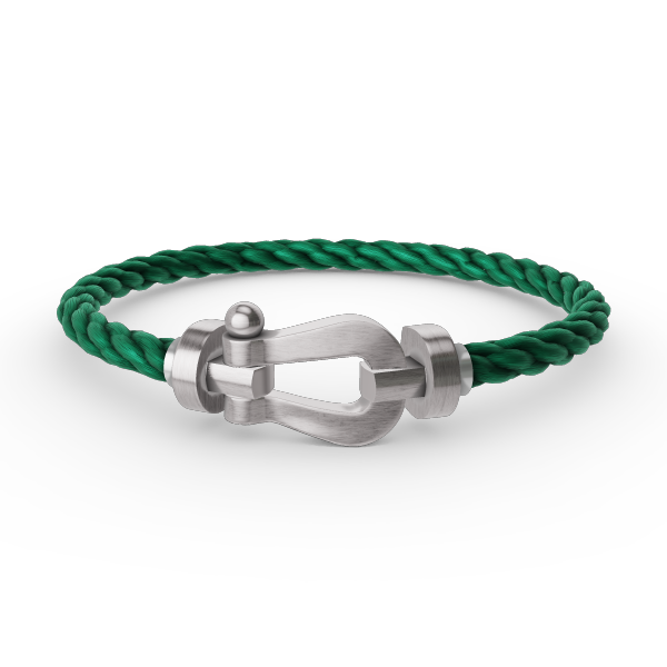 [KELA]FORCE LARGE HORSESHOE BRACELET - WHITE GOLD