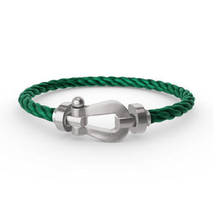 [KELA]FORCE LARGE HORSESHOE BRACELET - WHITE GOLD