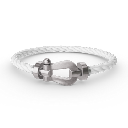 [KELA]FORCE LARGE HORSESHOE BRACELET - WHITE GOLD
