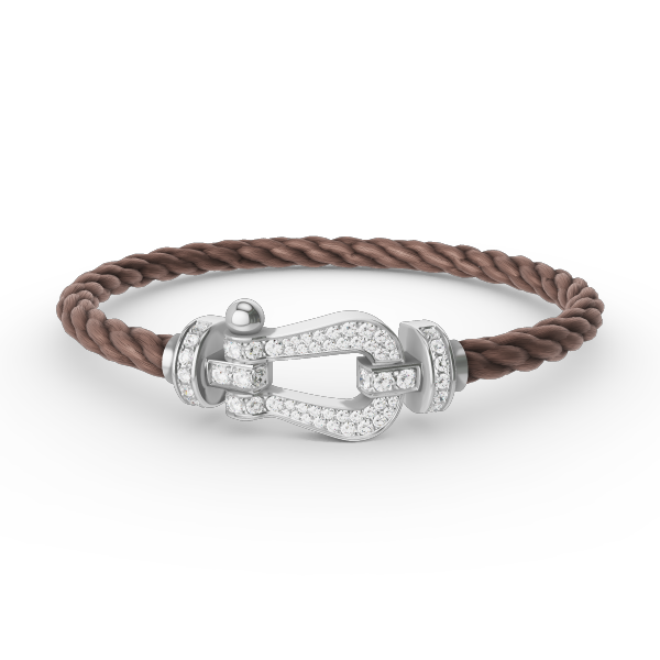 [KELA]FORCE LARGE HORSESHOE FULL DIAMOND BRACELET - WHITE GOLD