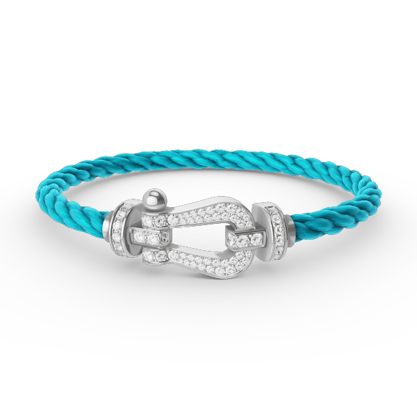 [KELA]FORCE LARGE HORSESHOE FULL DIAMOND BRACELET - WHITE GOLD