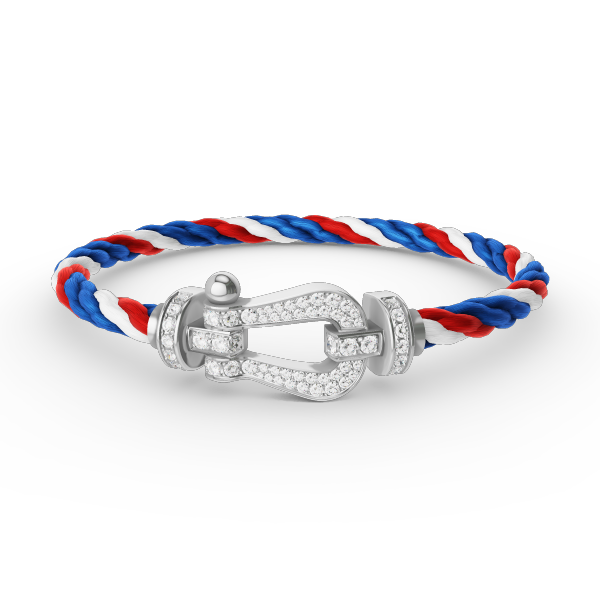 [KELA]FORCE LARGE HORSESHOE FULL DIAMOND BRACELET - WHITE GOLD