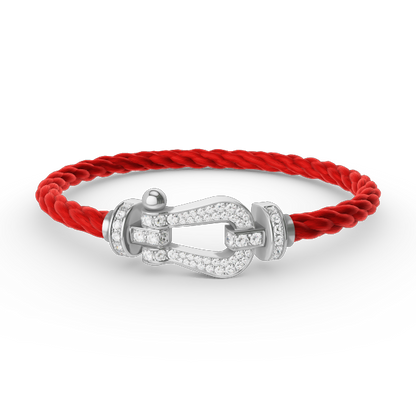 [KELA]FORCE LARGE HORSESHOE FULL DIAMOND BRACELET - WHITE GOLD