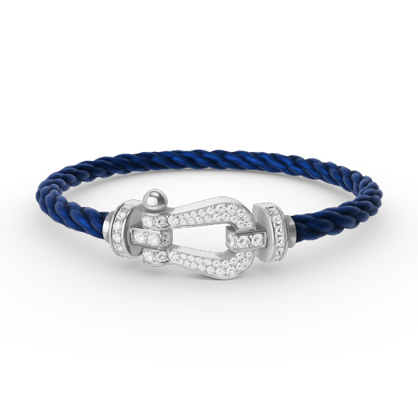 [KELA]FORCE LARGE HORSESHOE FULL DIAMOND BRACELET - WHITE GOLD