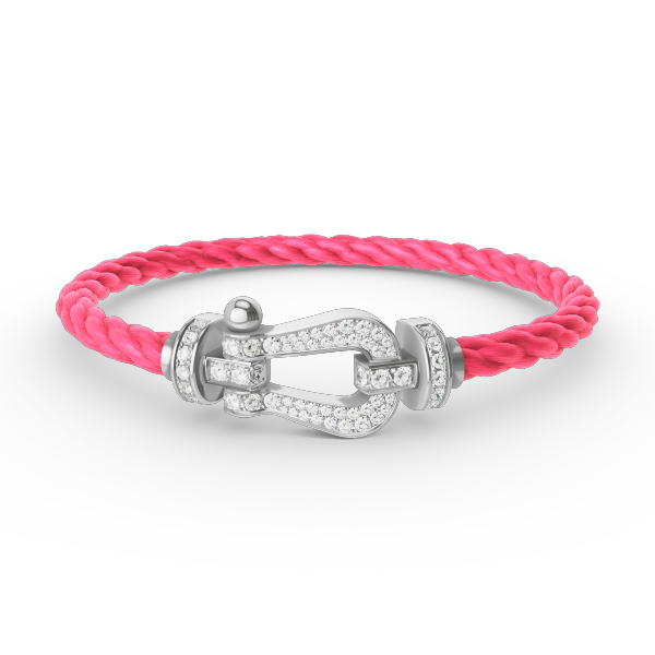 [KELA]FORCE LARGE HORSESHOE FULL DIAMOND BRACELET - WHITE GOLD