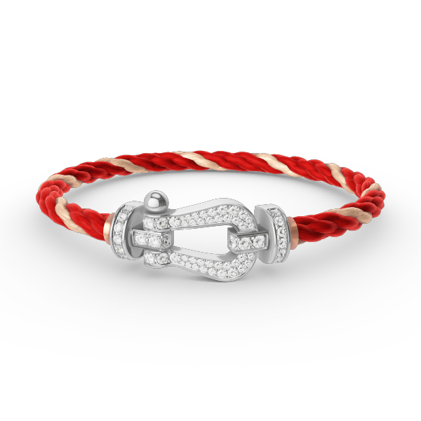 [KELA]FORCE LARGE HORSESHOE FULL DIAMOND BRACELET - WHITE GOLD